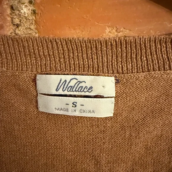 Madewell Tan Sweater with Purple Heart Pattern - Picture 3 of 5